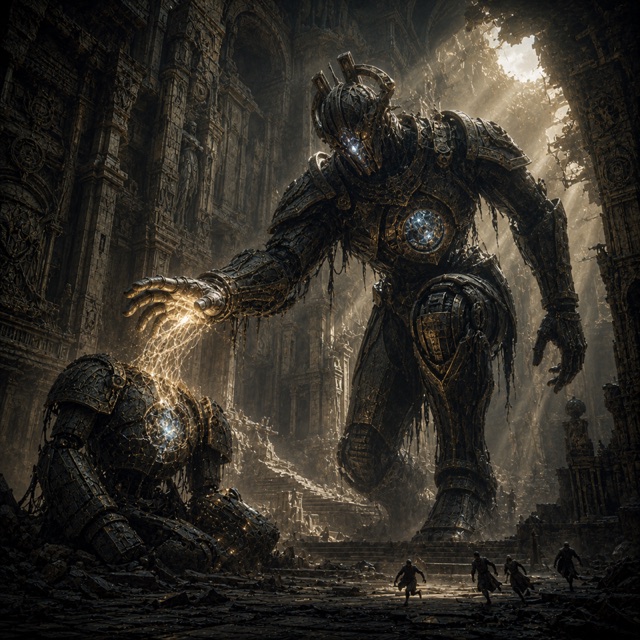 The Rusted Titan of the Ruin Bed, creature from the Monstrous Bestiary