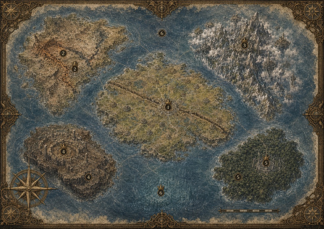 Carte du Monde-Couronne